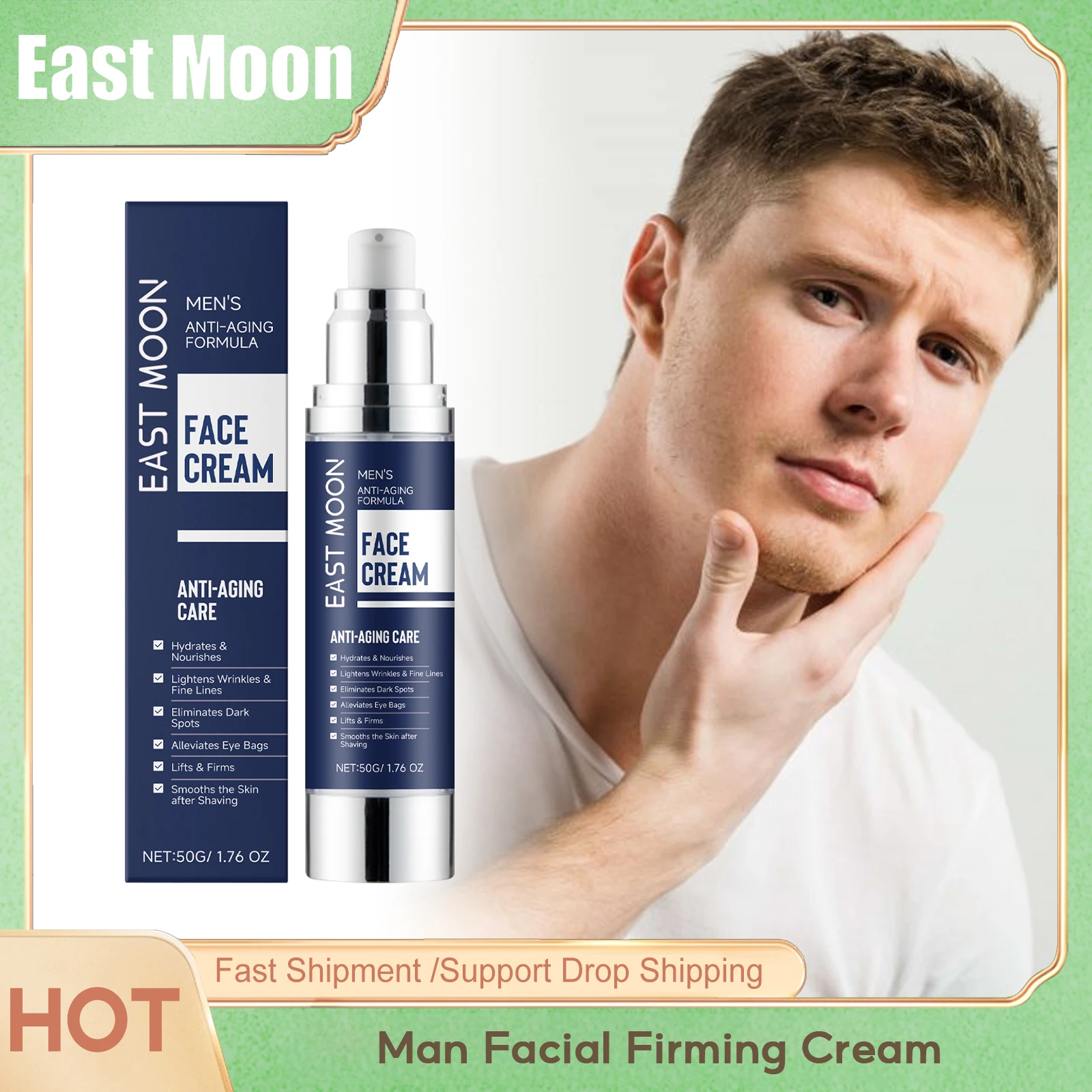 Man Facial Firming Cream Fade Fine Lines Improve Elasticity Moisturizing Dryness Anti W-rinkle For Glowing Skin Face Care Creams