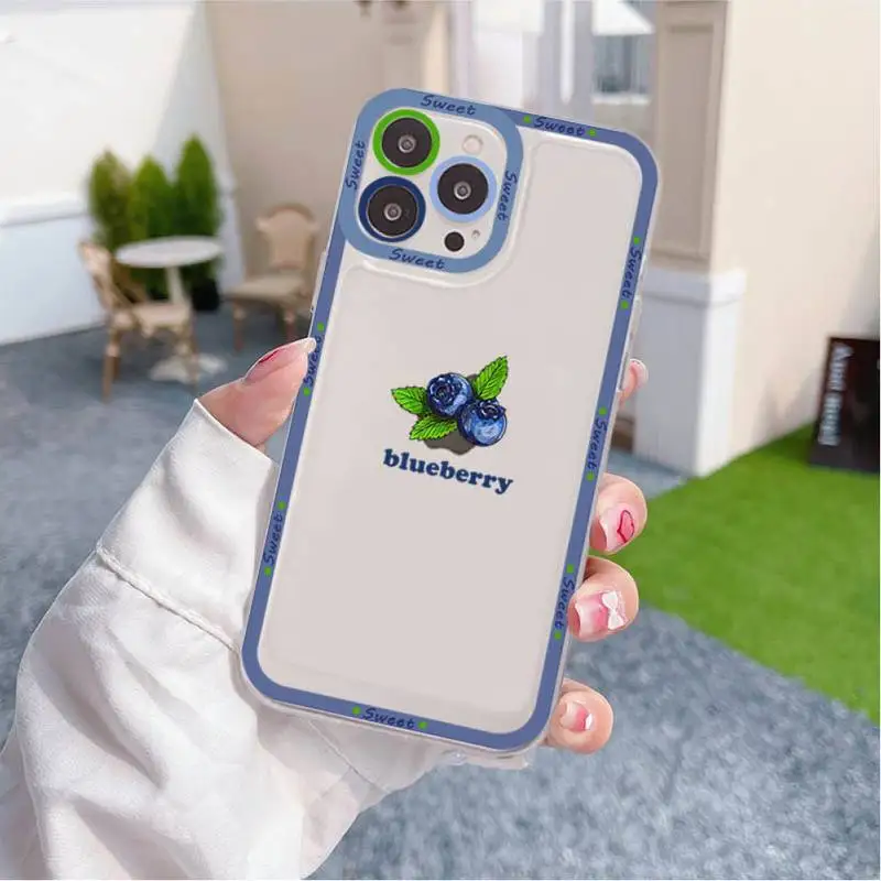 Small Berry Blueberry Fruit Phone Case for iPhone 11 12 13 Mini Pro Max 14 Pro Max Case shell