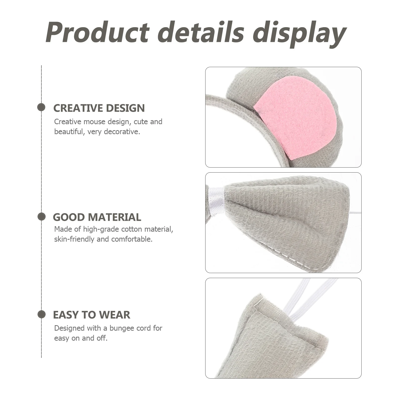 

3 шт., прочная долговечная детская повязка на голову с героями мультфильмов, галстук-бабочка с хвостом, отлично подходит для костюмов, подарков, повязка на голову с героями мультфильмов