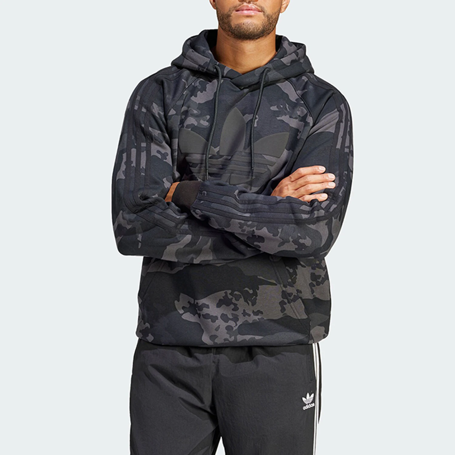 

Adidas Official Authentic Three Stripes Men's Camouflage Casual Sport Hoodie IS2898