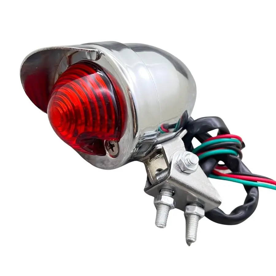 Luz trasera Universal Retro modificada para motocicleta, indicador de lámpara trasera de visera para Scooter, Cafe Racer Bobber, Harley Triumph, 1