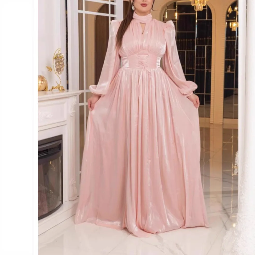 Vestido de sereia elegante de inspiração francesa, decote quadrado, malha transparente, mangas de sino, cintura justa, emagrecimento, cor sólida