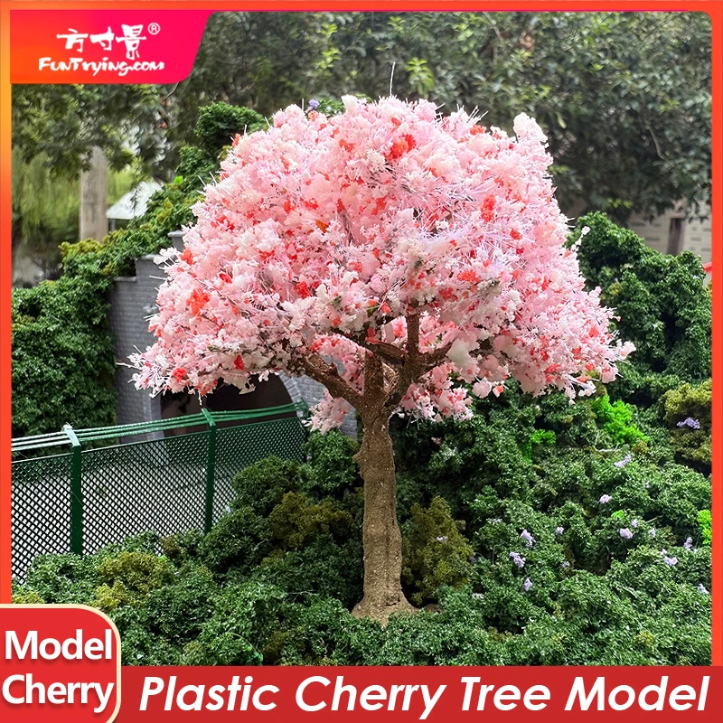 

10cm high simulation cherry tree model miniature building sand table park landscaping decoration 1/87 scale train railway layout