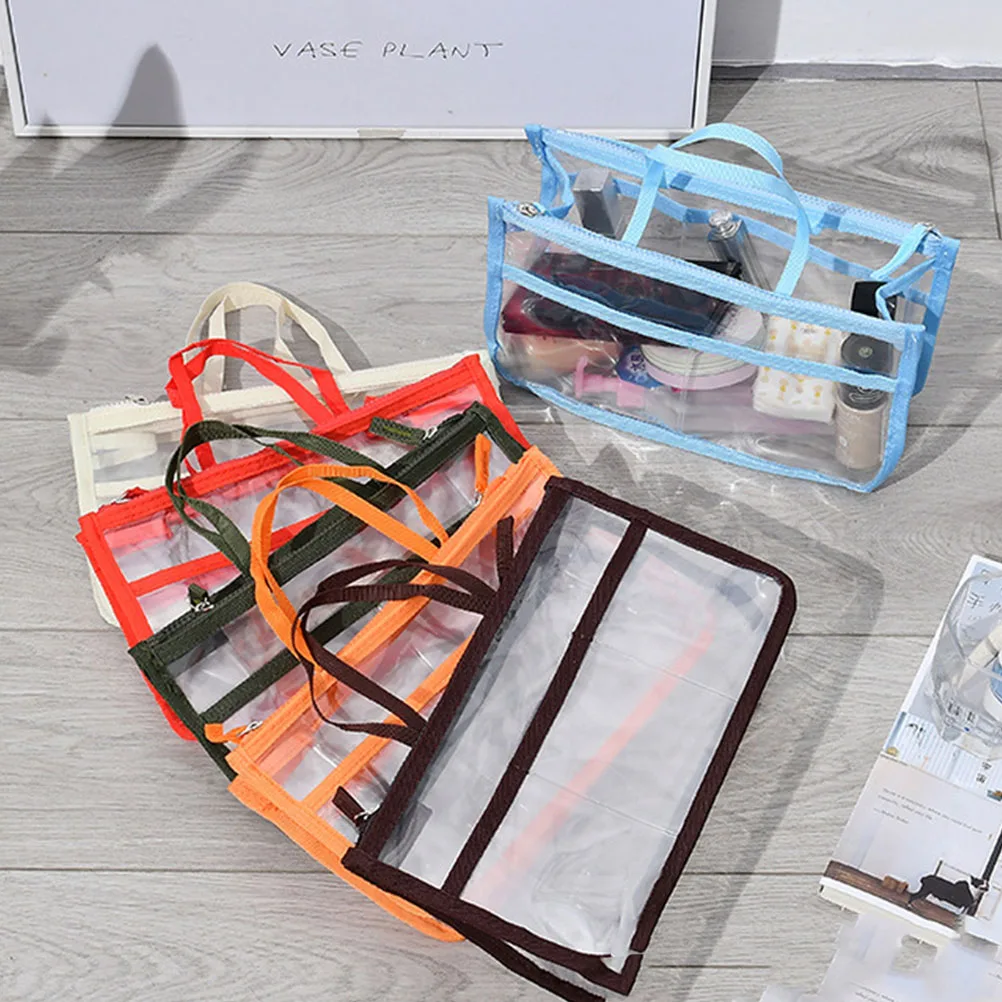 

Eva Waterproof Travel Toiletry Bag Orange Organizer For Makeup Coins Cash Cards Camping Business Trip Summer Use Pouch