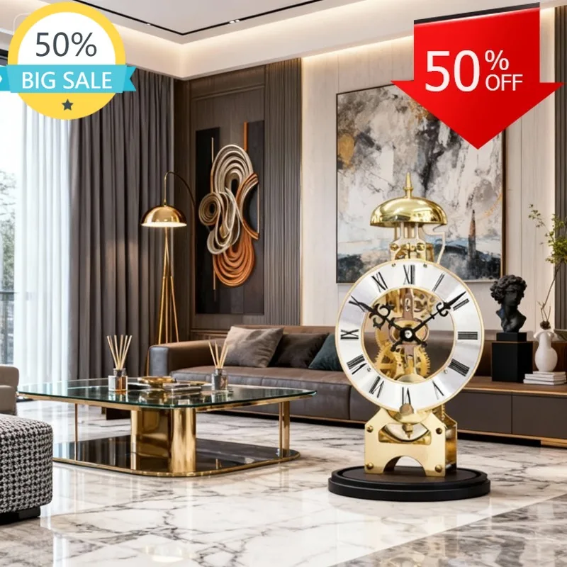 Luxury Nordic Metal Mechanic Table Clocks Living Room Decoration Desk Clock Desktop Bedrooms Headboards Office Accessories