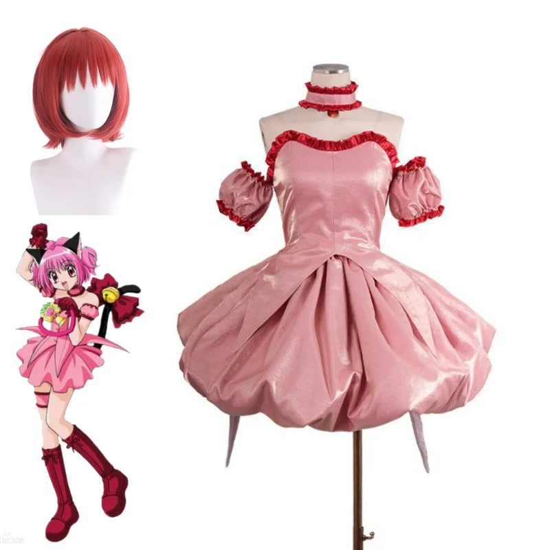 Anime Tokyo Mew Mew Cosplay Momomiya Ichigo Costume Pink Dress Uniform