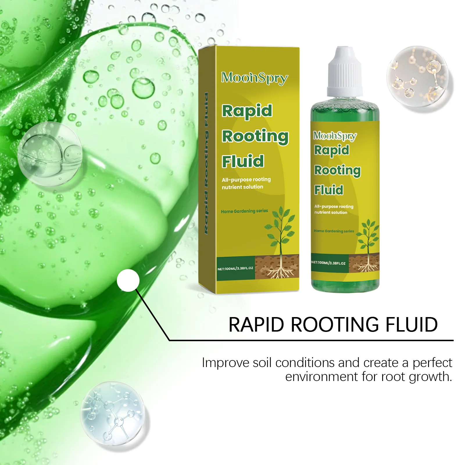100ml Succulent Root Booster - Rapid Rooting Stimulator, Potted Plant Nutrient Fertilizer for Healthy Root Development