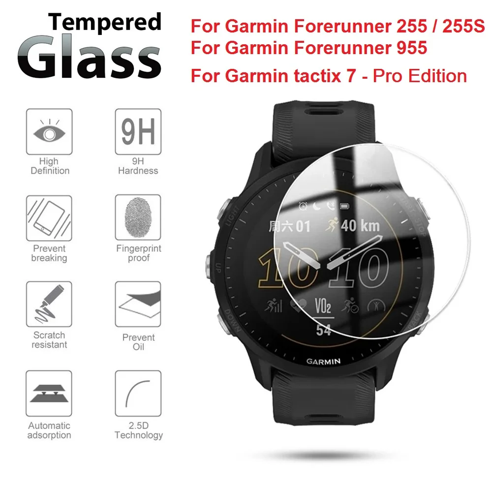 Tempered Glass Film For Garmin Tactix 7 Enduro 2 Anti-Scratch Ultra Clarity Screen Protective Film For Forerunner 255 255S 955