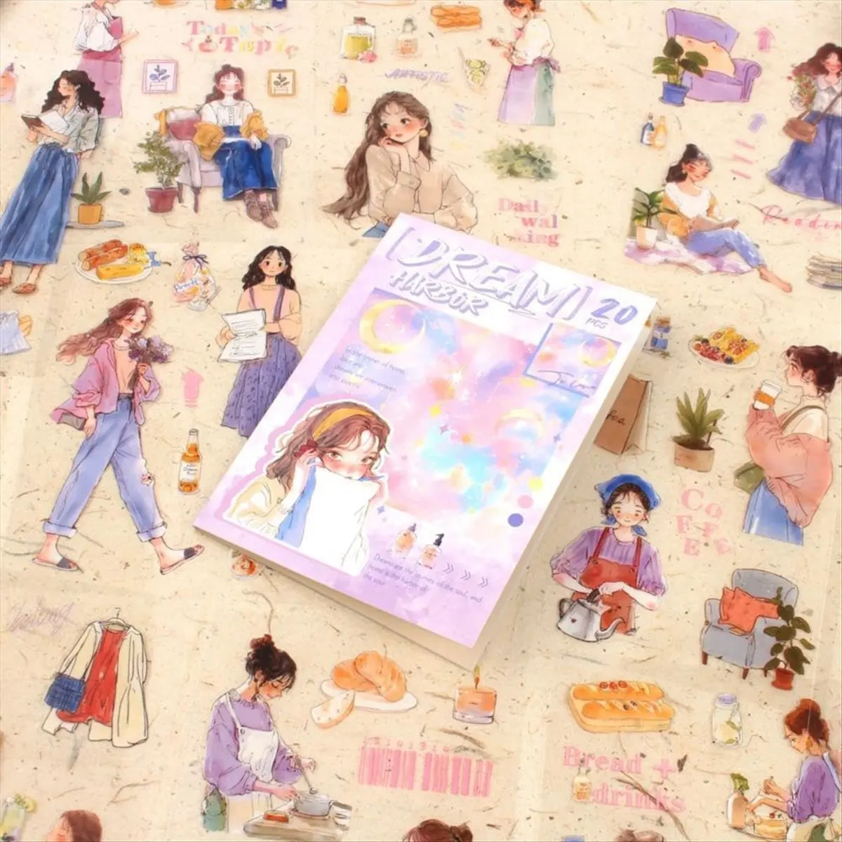 DT38 Women Journal Sticker Book, PET People Stickers for Journaling, Scrapbooking, Junk Journal Supplies Dream Harbor