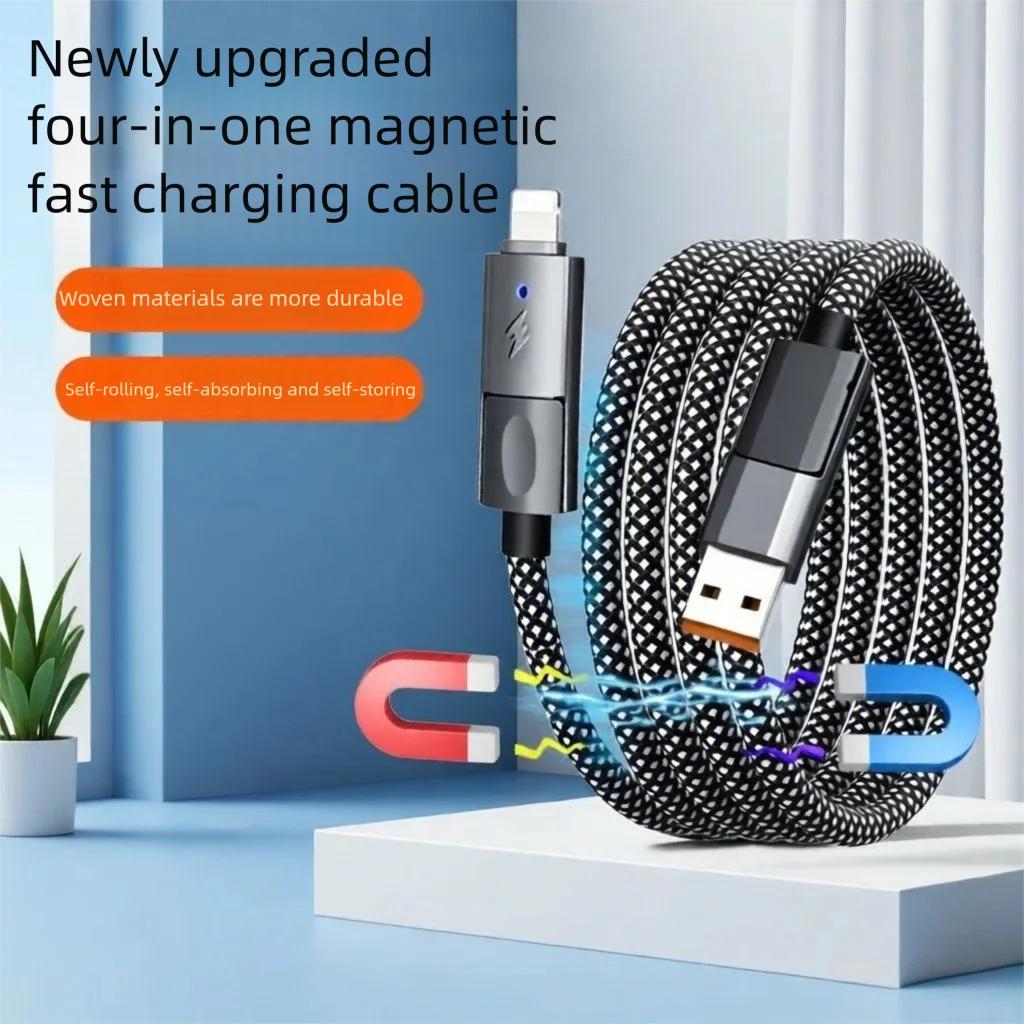 Câble magnétique USB C vers Type C 100W, chargeur rapide pour iPhone15 Xiaomi, câble de charge de données USB A vers TypeC, tablettes MacBook