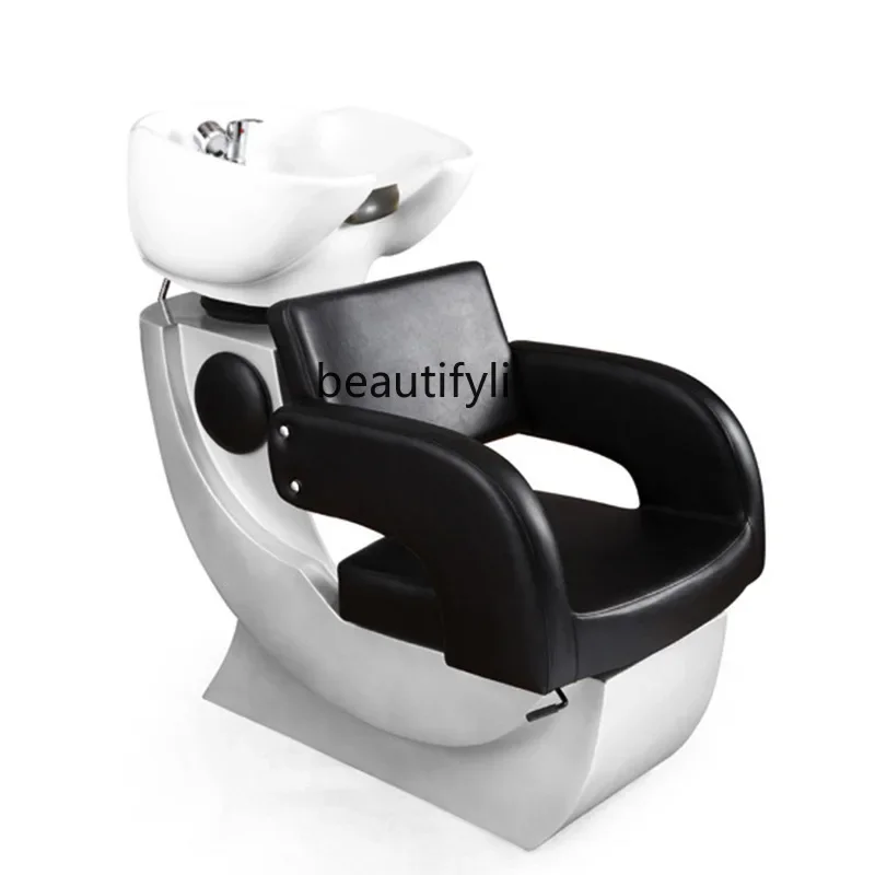 

Beauty Salon Barber Shop Scraping Hydrotherapy Bed Shampoo Massage Chair Sitting Shampoo Chair White