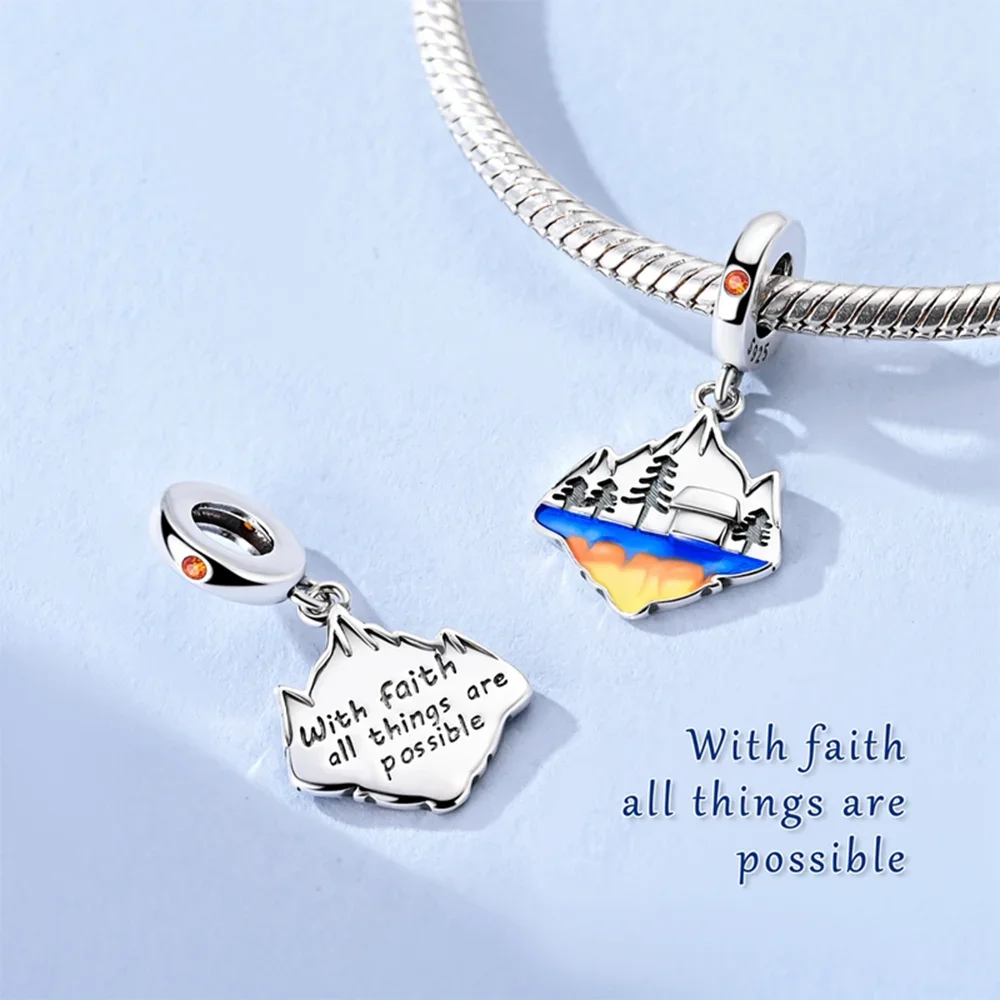 

925 Silver Colored Heart-shaped Pendant Sports Car Traffic Lights Airplane Beads Charms Fit Original Bracelet for Women Jewelry