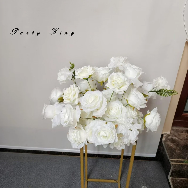 

Luxury Artificial Flowers Wedding Decoration Mantel Arrangement Flower Decor Reception Aisle Floor Flower Row Road Lead Flower