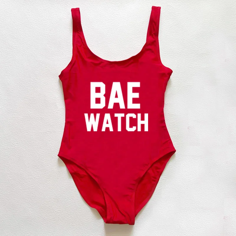 

B A E WATCH Swimsuit One-piece Swimsuit Women's Red Monokini Sexy Letter Print Comfortable Breathable Skin-friendly Swimsuit