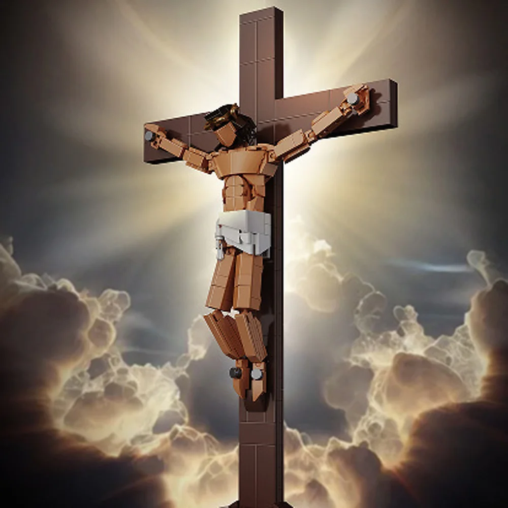 iDEA Christianity God Moc Mini Block Jesus Construction Building Bricks Figures With Crux Good Friday Educational Toys For Gift