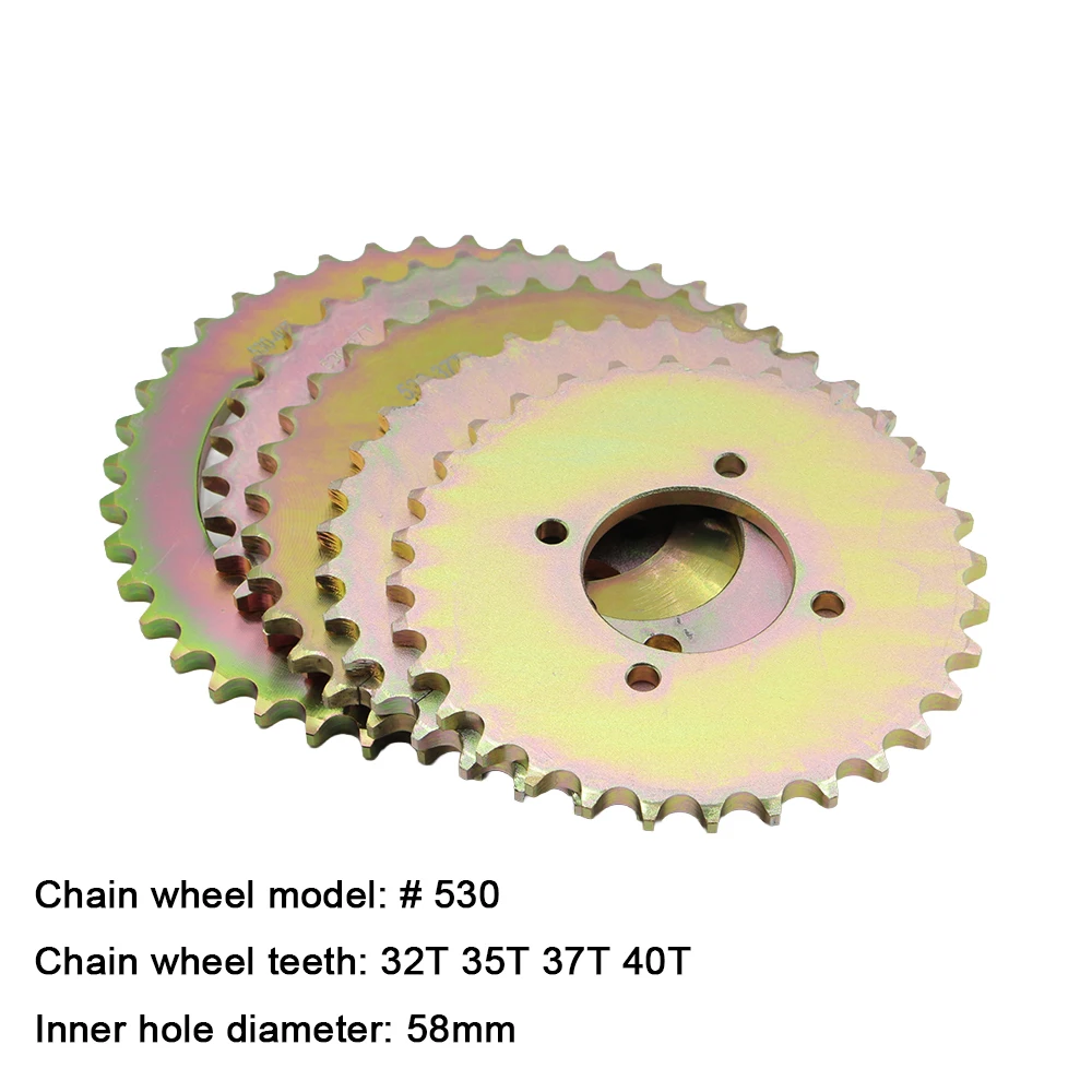 32/35/37/40 Tooth Rear Chain Sprocket ID 58mm For 530 Chain 50 70 90 110 125 250CC Pit Dirt Bike ATV Quad Bike Motorcycle Parts