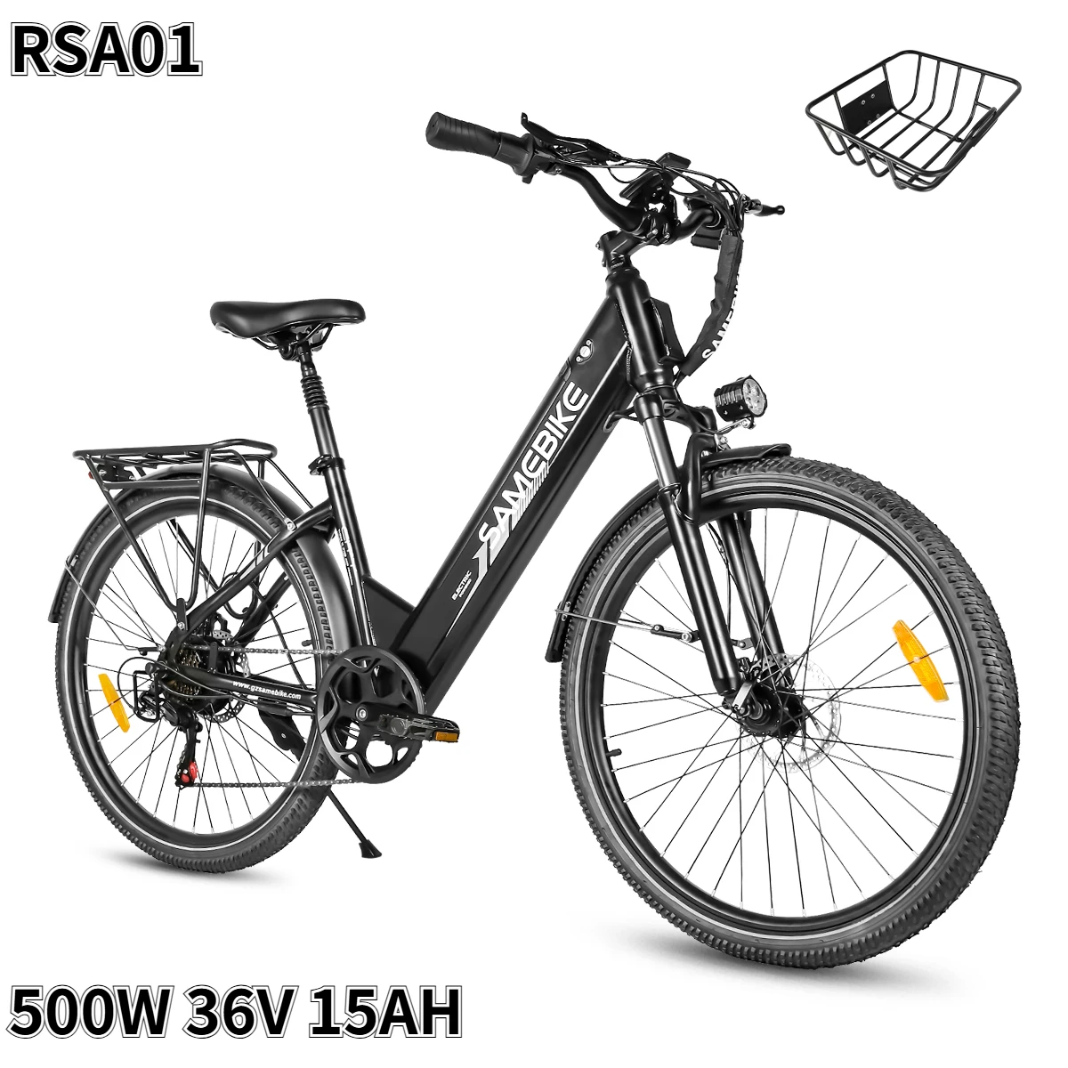 RS-A01Pro Bicicletta Elettrica con Potente Motore Brushless, Batteria al Litio Rimovibile 36V15AH, Bicicletta Elettrica con Pneumatici da 26 Pollici, Bici Elettrica per Tutti i Terreni