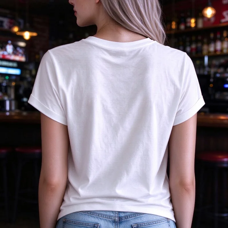 THE BBC ONLY Print T-Shirt Women 100% Cotton Short Sleeve Minimal Letter Graphic Casual Top Basic Daily Streetwear Outfit