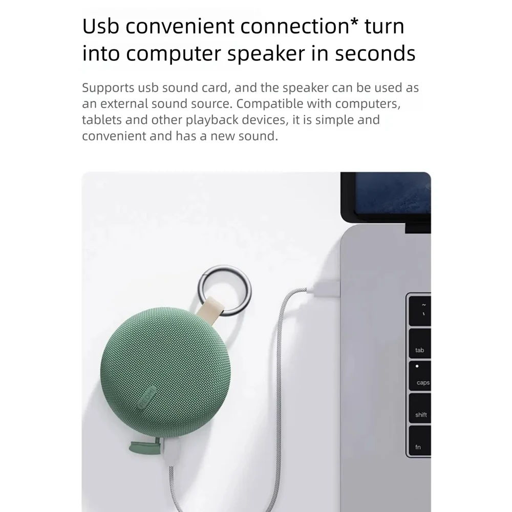 Xiaomi Redmi سمّاعات بلوتوث 2 محمول IP67 مقاوم للماء TWS مكبر صوت خارجي 1.5 بوصة مع مشبك معدني قابل للإزالة فتحة microSD