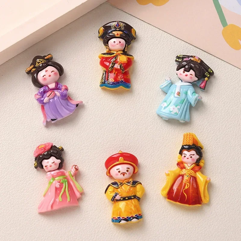 10/100pcs Resin Accessories Chinese Court Characters Series Scrapbooking DIY Craft Children Handmade Hairpin Frame Cup Materials