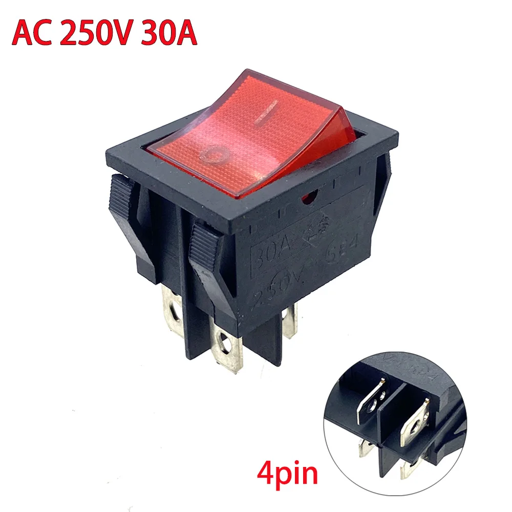 Latching Rocker Switch ON OFF 2-Way 4-Pin Embedded High Current AC 250V 30A 5E4 Electrical equipment  Power Switch