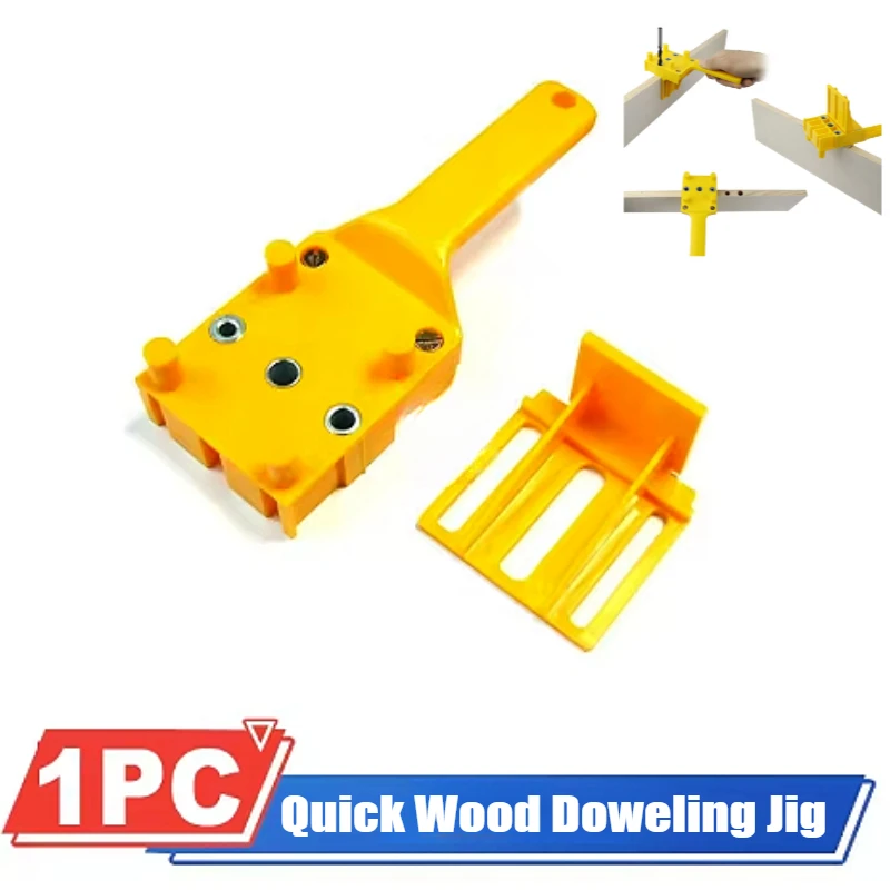

Quick Wood Doweling Jig Plastic Handheld Pocket Hole Jig System 6/8/10mm Drill Bit Hole Puncher For Carpentry Dowel Joints