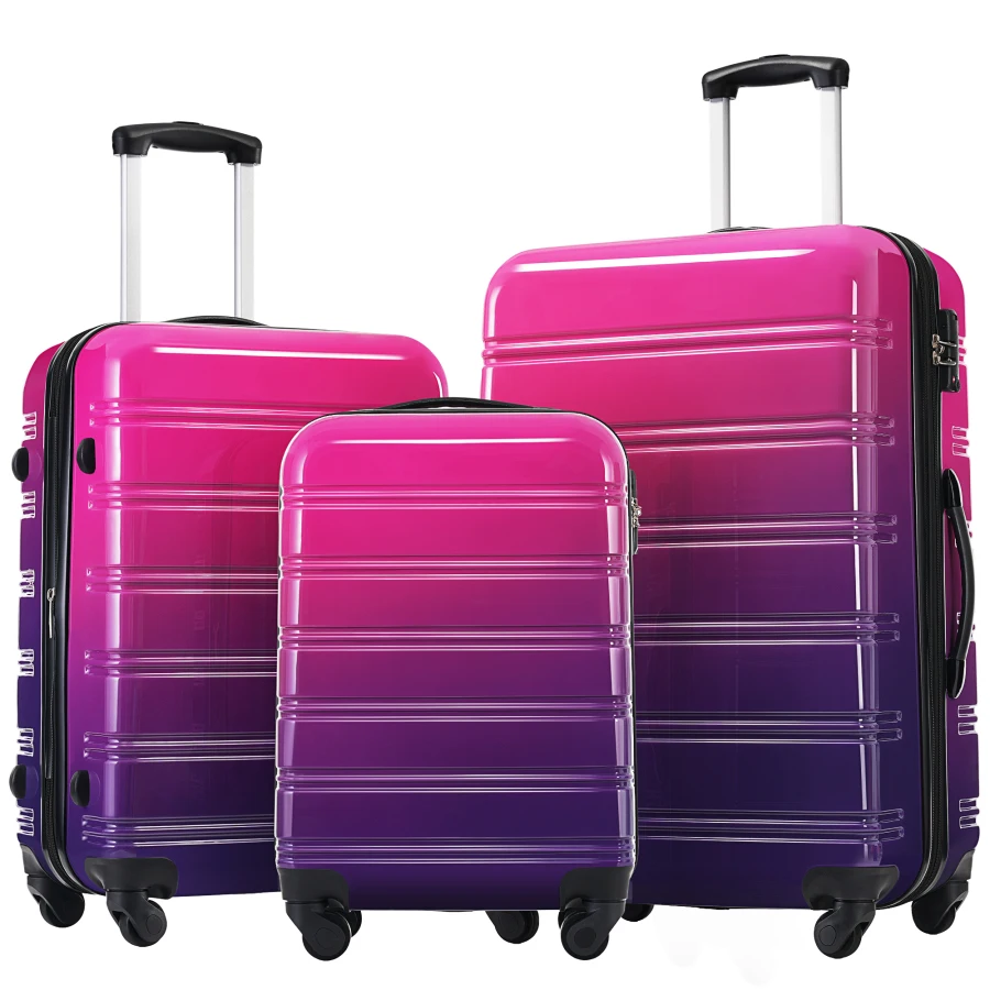 

Hardshell Luggage Sets 3 Piece Gradient Color Expandable Suitcase with Spinner Wheels and TSA Lock Lightweight 20" 24" 28" Avai