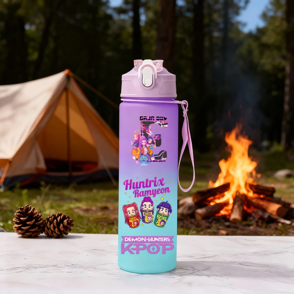 750 مللي Kpop شيطان الصيادين زجاجة ماء أنيمي الكرتون سعة كبيرة أكواب الشرب المحمولة الرياضة في الهواء الطلق كوب ماء الأطفال هدية