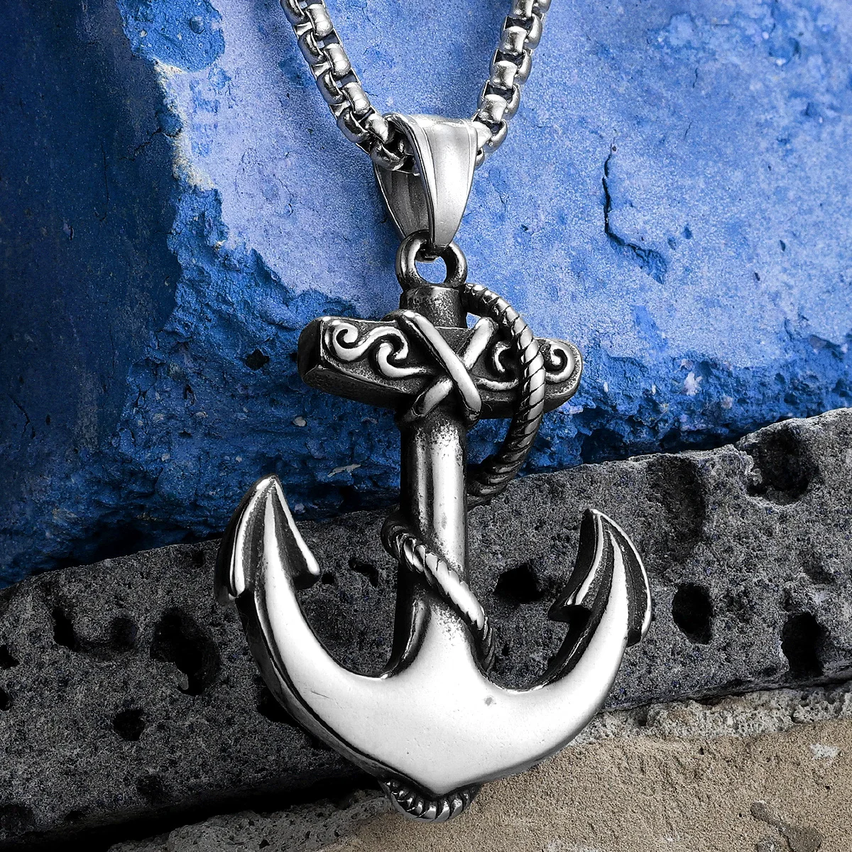 

Pirate Anchor Stainless Steel Jewelry Men Simple Necklaces with Pendant for Male Women Punk Hip Hop Accessories Gifts Wholesale