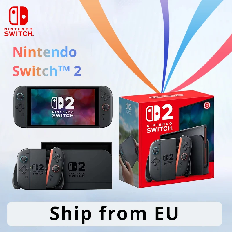 Console de jeu portable Nintendo Switch 2 version UE originale, 256 Go de stockage, écran tactile LCD 7,9 pouces, design magnétique, fréquence d'images jusqu'à 120 ips, résolution 4K