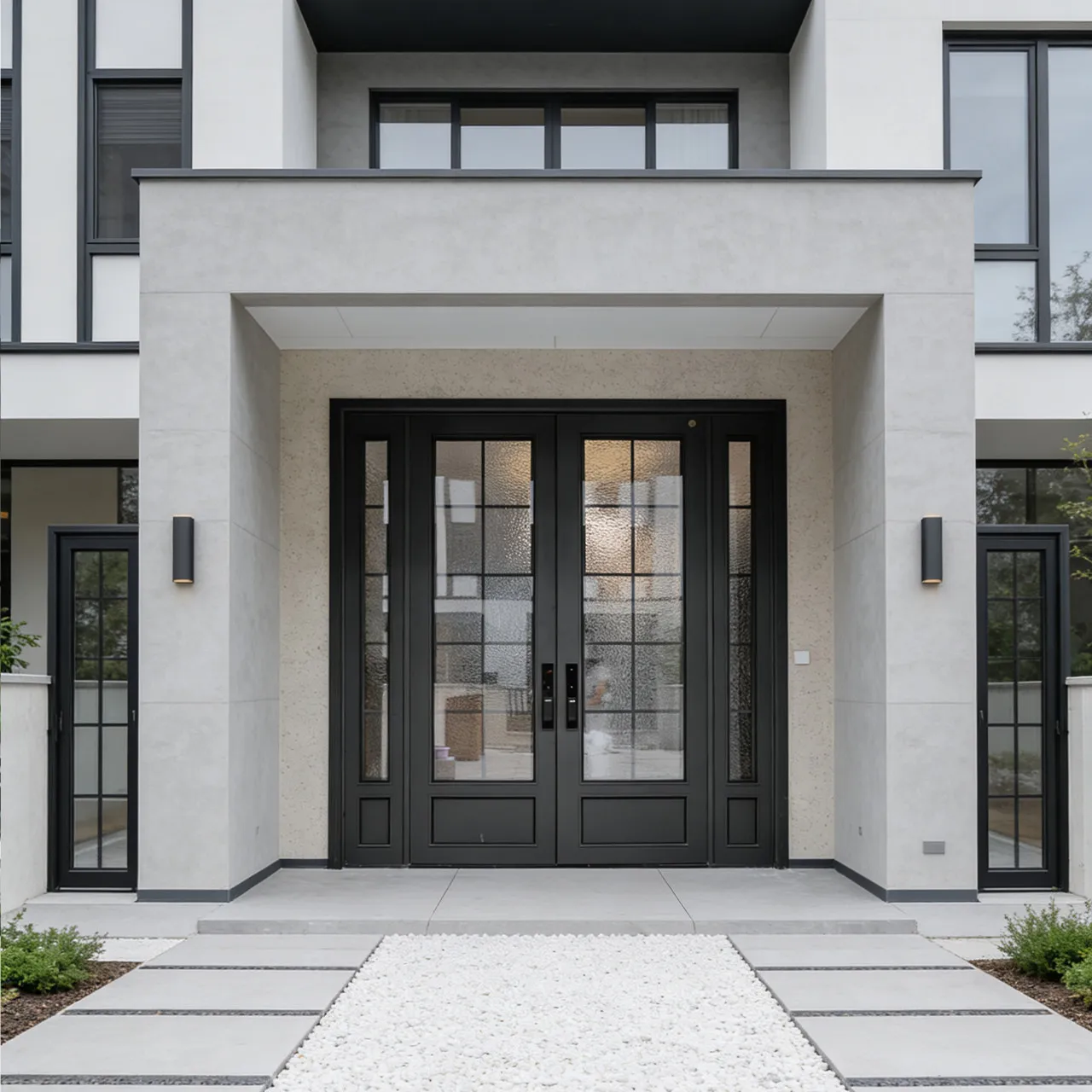 

Входная защитная дверь для виллы в винтажном французском стиле из стекла на заказ