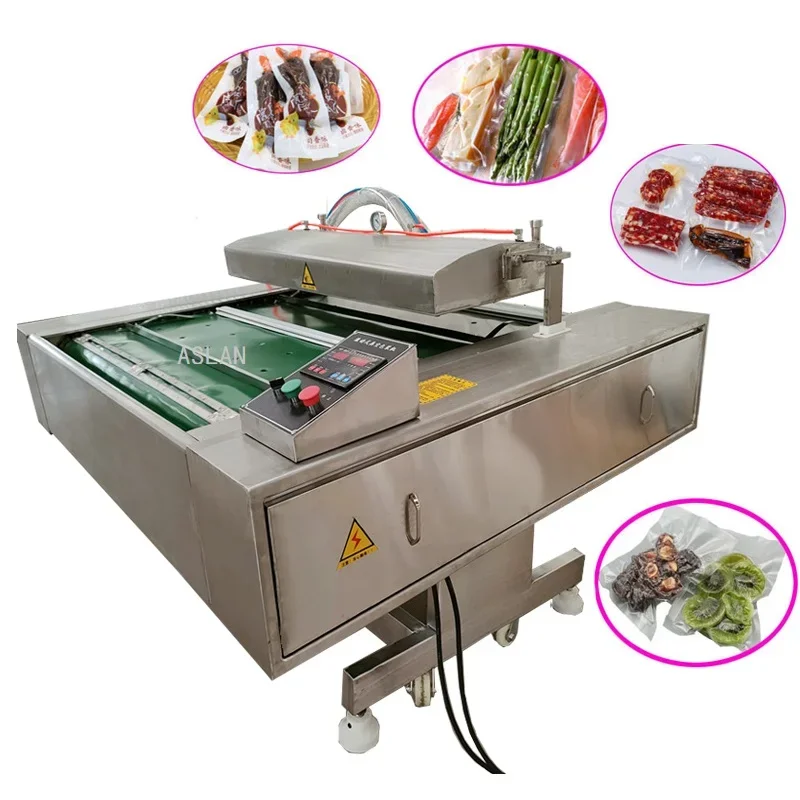 Food Vacuum Preservation Packaging Sealing Machine Plastic Bag Sealing Machine Continuous Vacuum Packing Machine