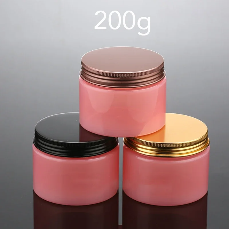 

200g Empty Plastic Jar 200ml Candy Pink Cosmetic Container Makeup Lotion Cream Coffee Beans Spice Refillable Bottle