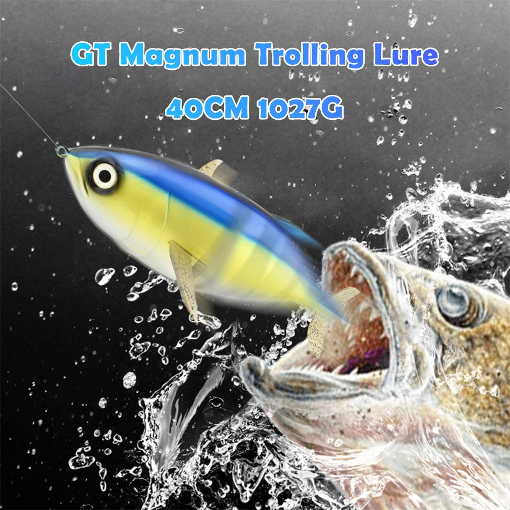 

40cm Giant Tuna Swimbait 1.02kg - ABS Multi-Segment Saltwater Lure for Tuna/Grouper/Mahi Deep Diving Trolling Jig