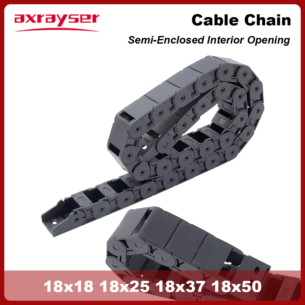 Cable Chain Semi-Enclosed Interior Opening 1m 18x18 18x25 18x37 18x50 Bending Radius 28 38 48 60 75mm For CNC Router Machine