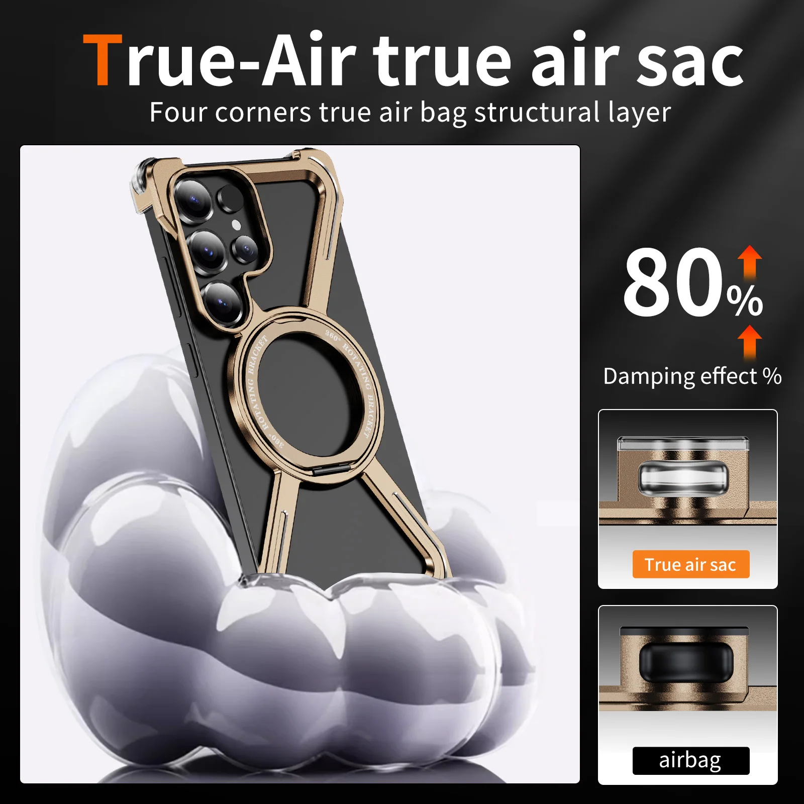 

Samsung Galaxy S25 Ultra All Metal Car Magnetic Wireless Charging Ring Holder Phone Case Anti Drop Fingerprint Protective Cover