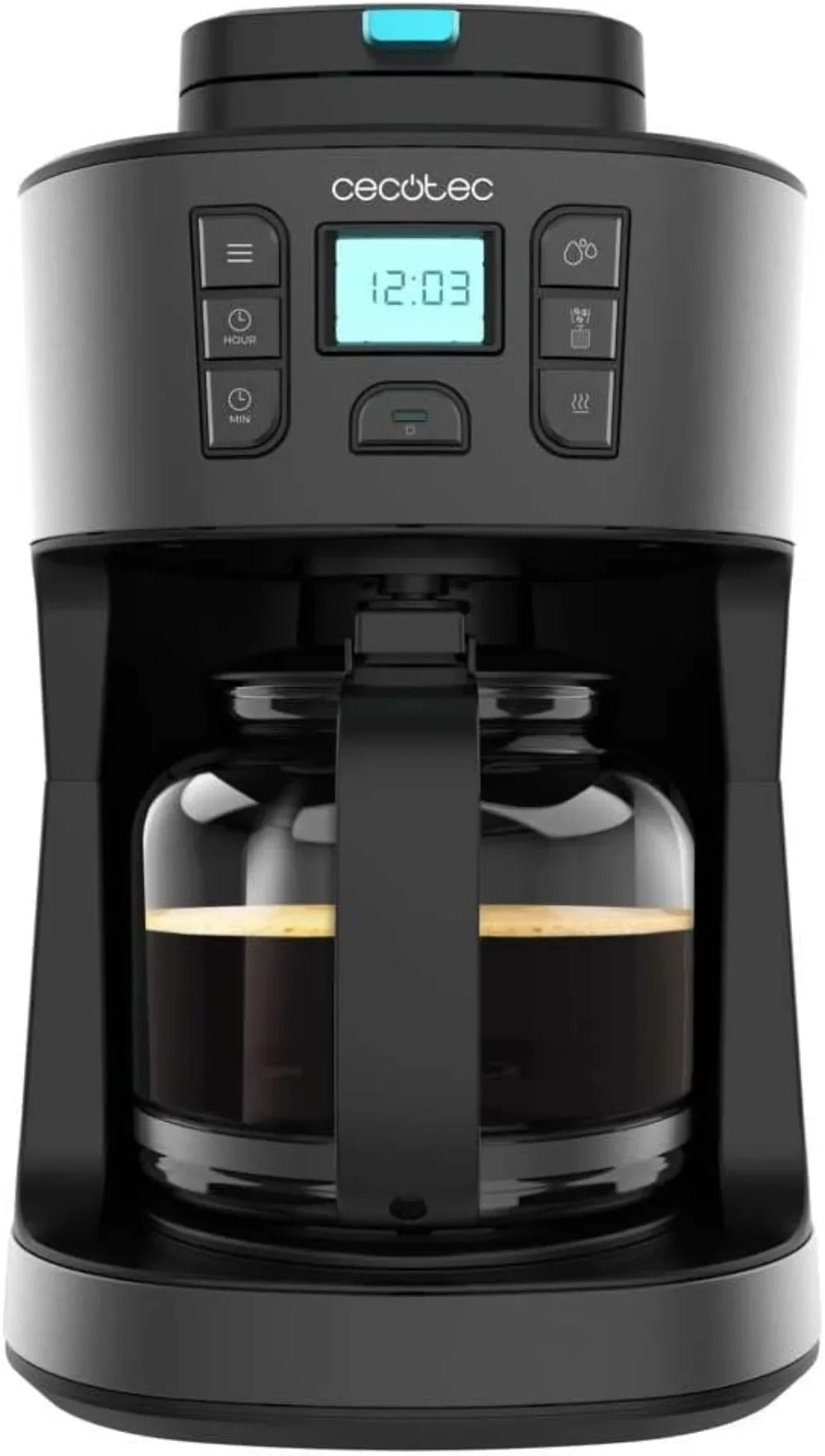 Cecotec Cafeteras de Goteo Coffee 66 Grind & Drop. 1086 W, Molinillo de Cuchillas, Hasta 12 Tazas, Tecnología Extremearoma