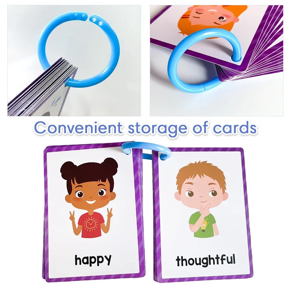 Inglês Aprendizagem Palavras Flash Cards, Brinquedos Educativos para Crianças, Cartão Iluminismo, My Emotion Feeling, 15 Cartões