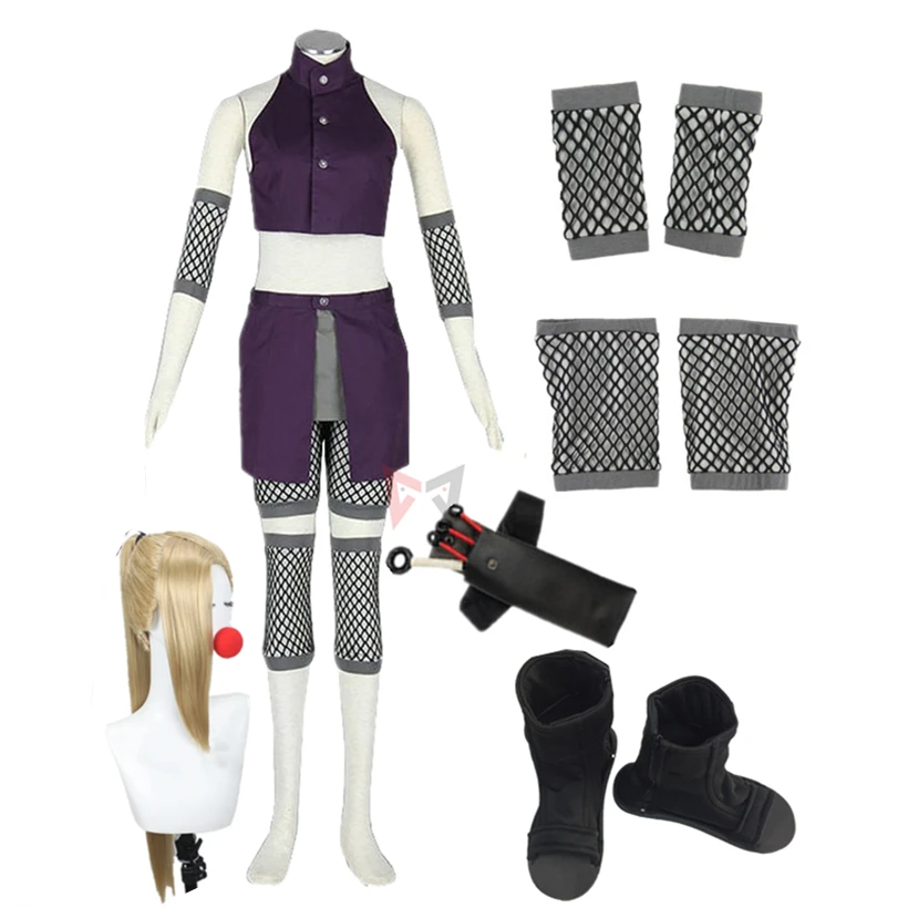 Athemis Ninja Shippuden Cosplay Costume Inoyamanaka Boots Prop Women Plus Size Custom Made Size For Anime Game Party