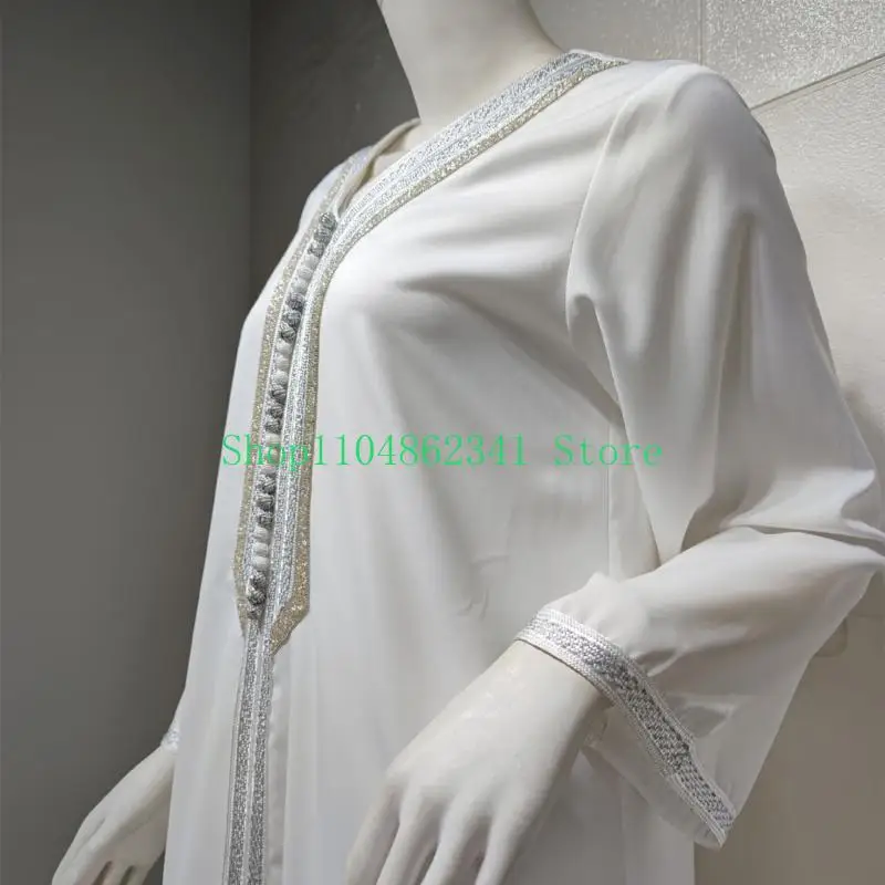 5ASD النساء المطرزات رداء لباس الإسلامية فستان الصلاة الإسلامي #5