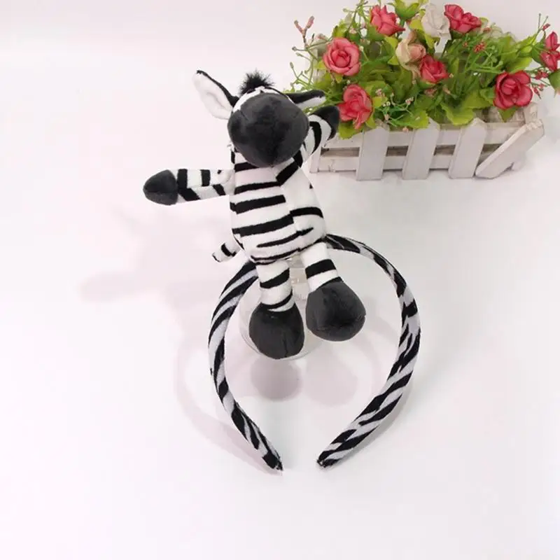 

31BF Animal Theme Headpiece with Zebras Design Story Telling Event Hairhoop for Costume Event and School Stage Performances
