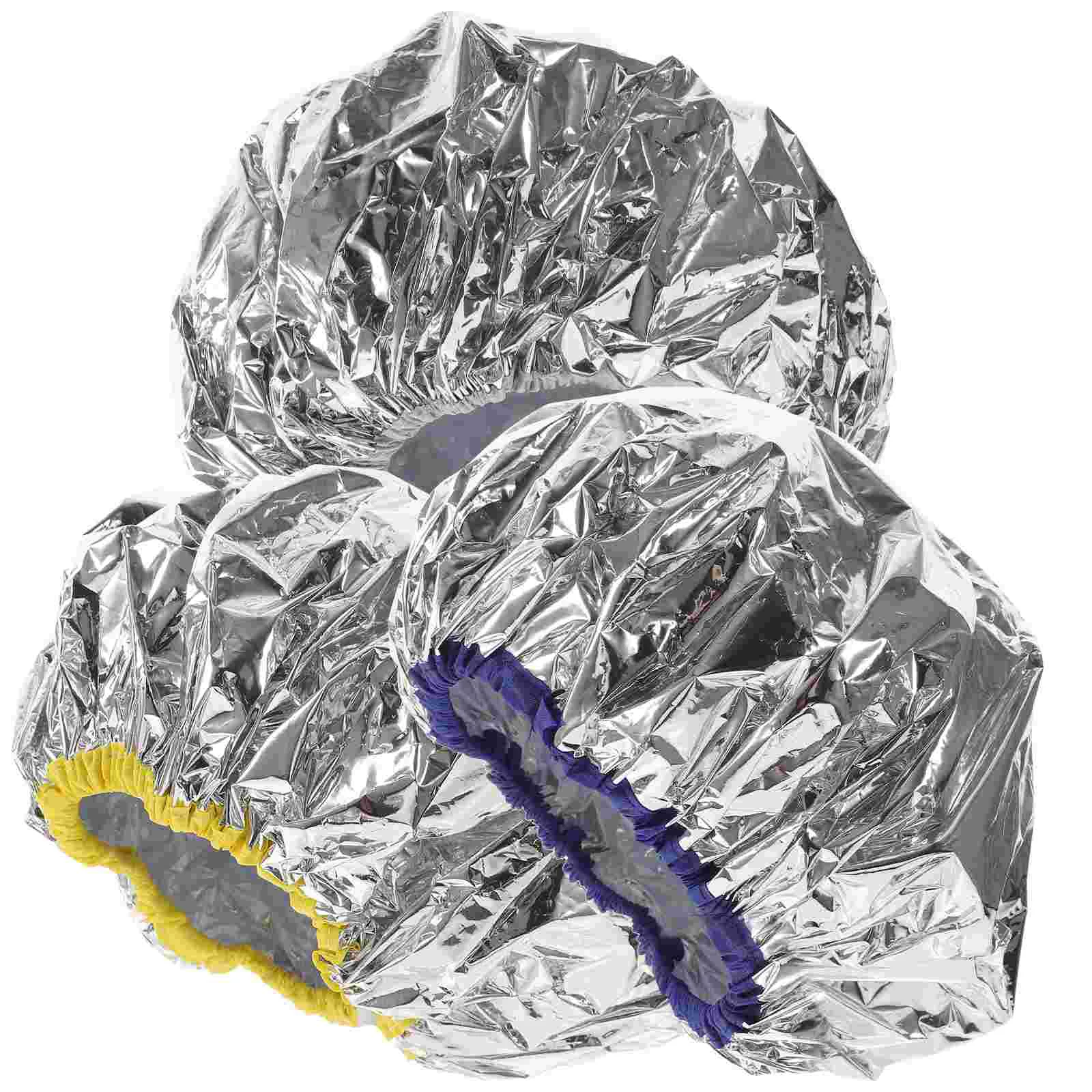 

3 Pcs Tin Foil Hair Mask Cap Streaking Dye Caps Deep Conditioning Coloring Heat for Treatment