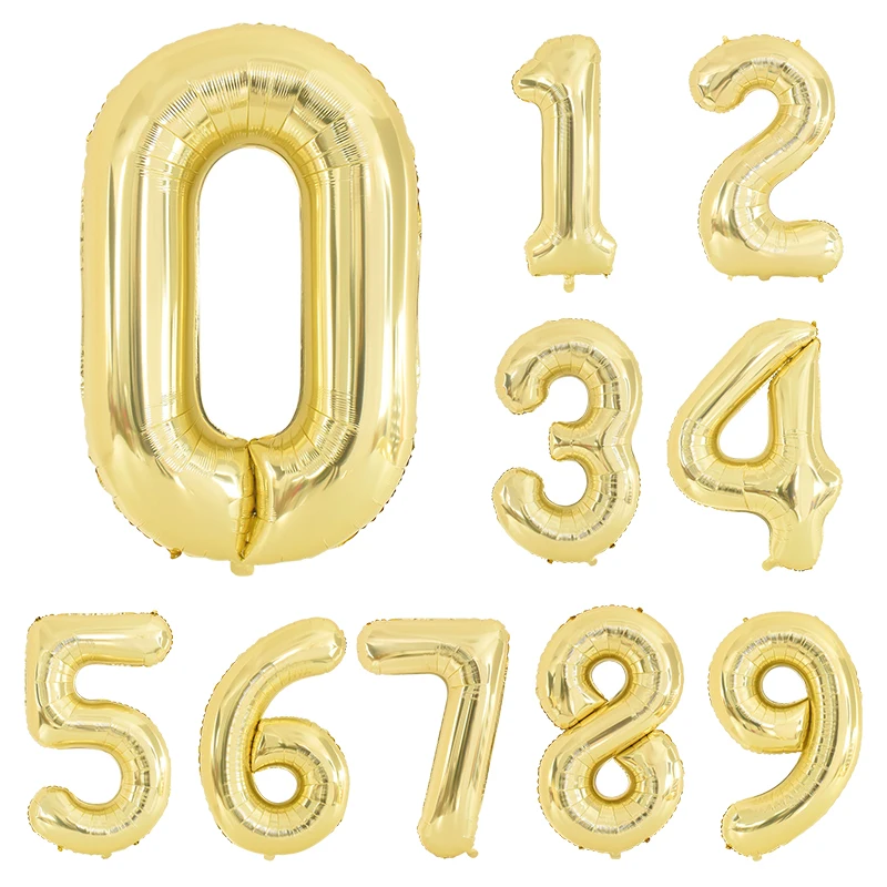 

40inch Gold Number Balloons 1-9 Large Digital Foil Helium Balloon Birthday Wedding Party Decorations Globos Baby Shower Supplies