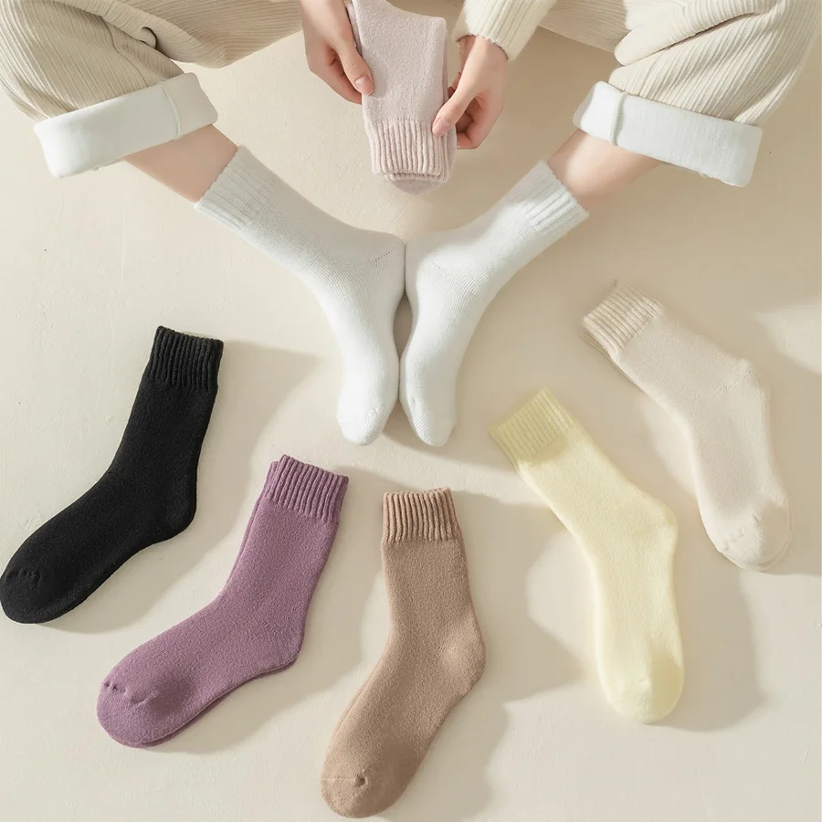 

6 Pairs Warm Winter Socks, Men Women's Winter Socks,Thickened Warm Tube Autumn and Winter Super Thick Stockings