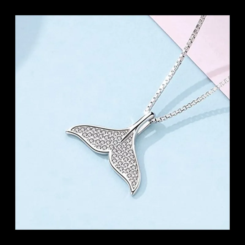 النسخة الكورية من الأسماك التي تعرفها قلادة الموضة الشعبية الإناث Ins الحيوان دولفين ذيل السمكة الترقوة سلسلة قلادة تشى #1