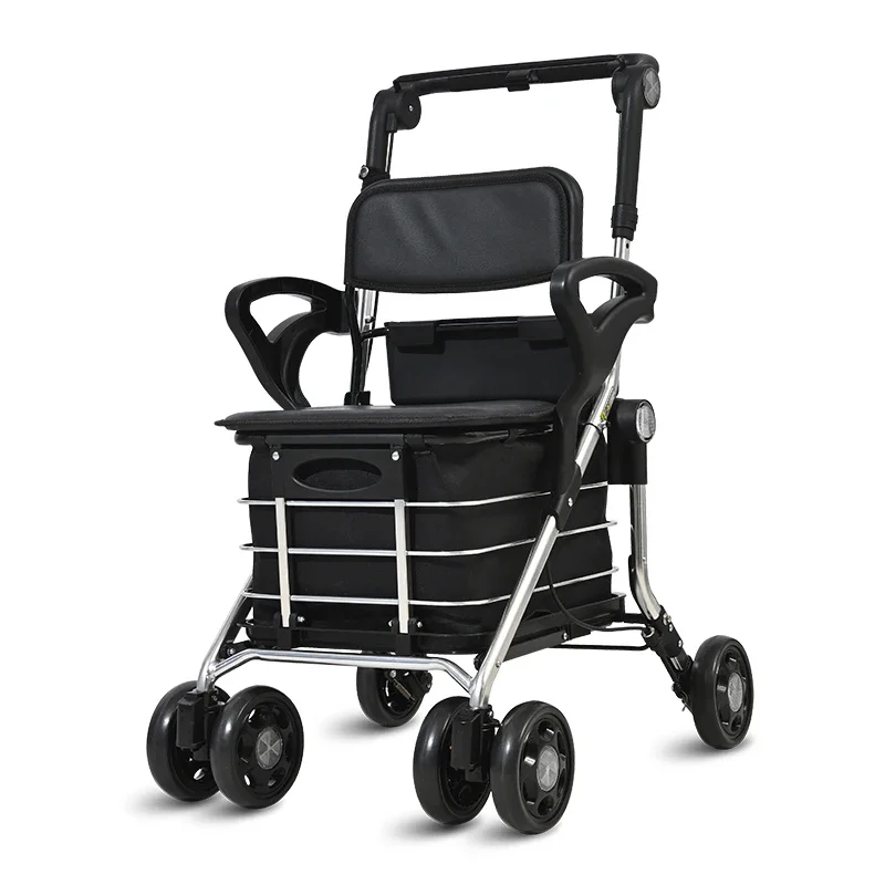 

Elderly shopping cart Shopping trolley Elderly driving assistant Walking aid Foldable six wheels with seat