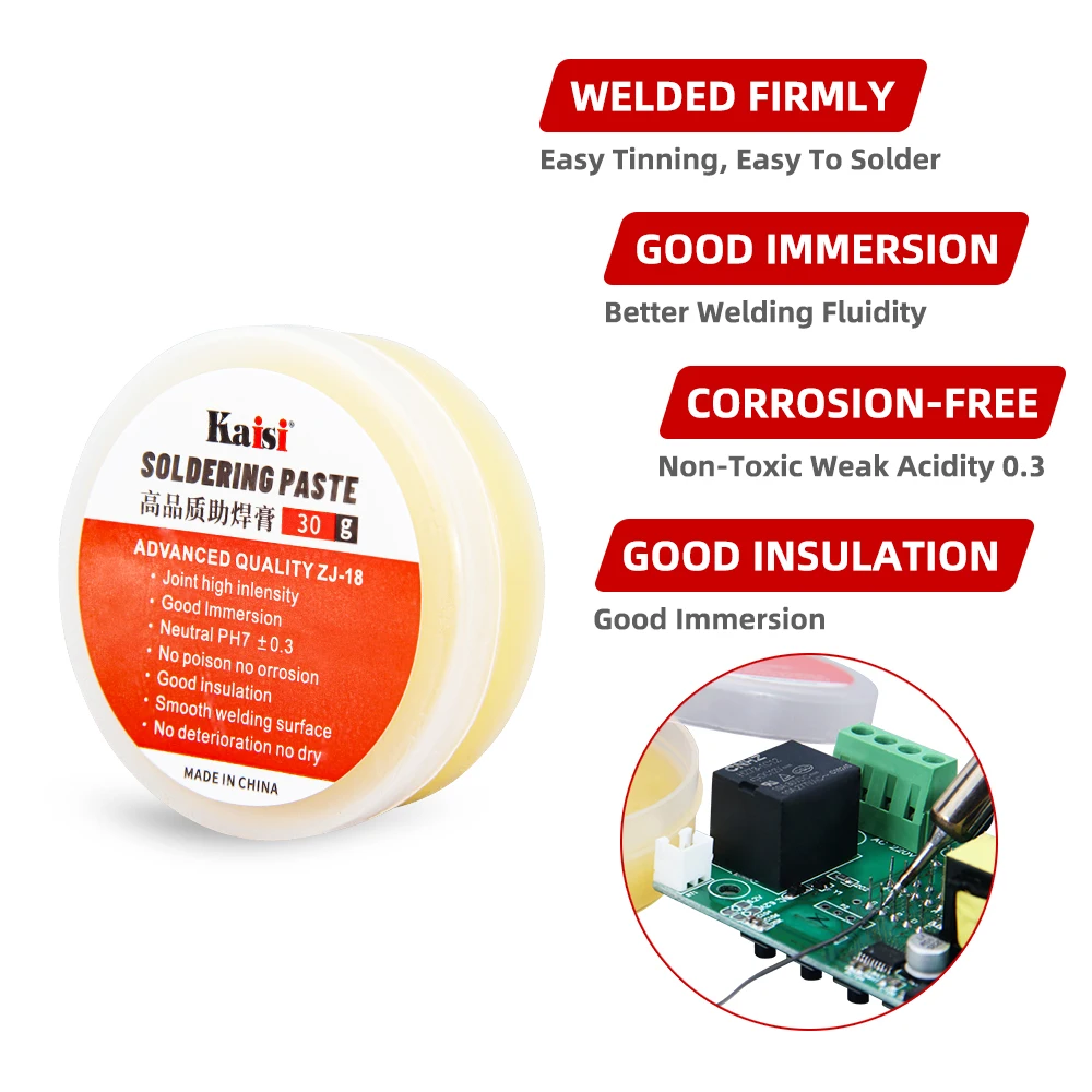 Kaisi pasta de soldadura, flujo de soldadura para Estación de Reparación de plantillas SMD PCB BGA SMT, 30g, 40g, 100g