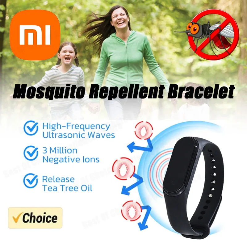 Ультразвуковой браслет Xiaomi против убийцы комаров для детей и взрослых, браслет с вредителями и насекомыми, летние репелленты от насекомых для улицы и помещения