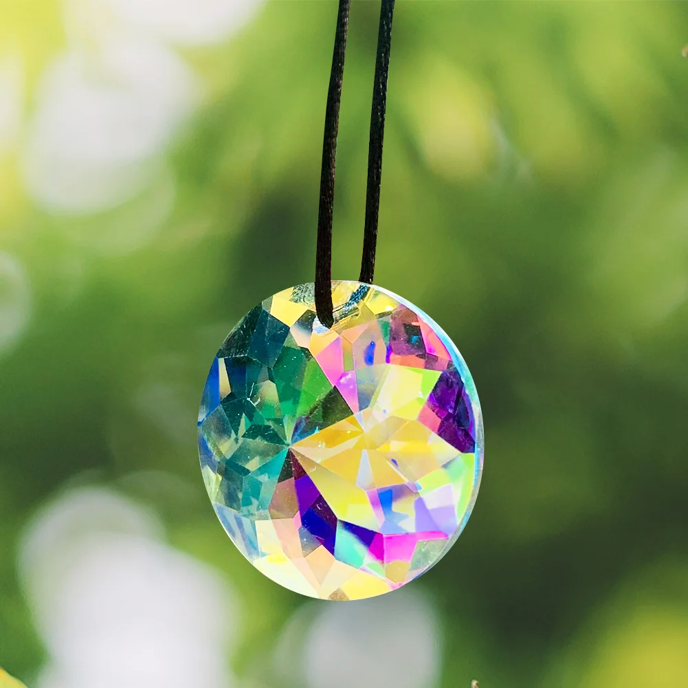 30mm Rainbow Mandala Crystal Hanging Faceted Prism DIY Sun Catcher Making Chandelier Lighting Parts Home Wedding Hanging Decor