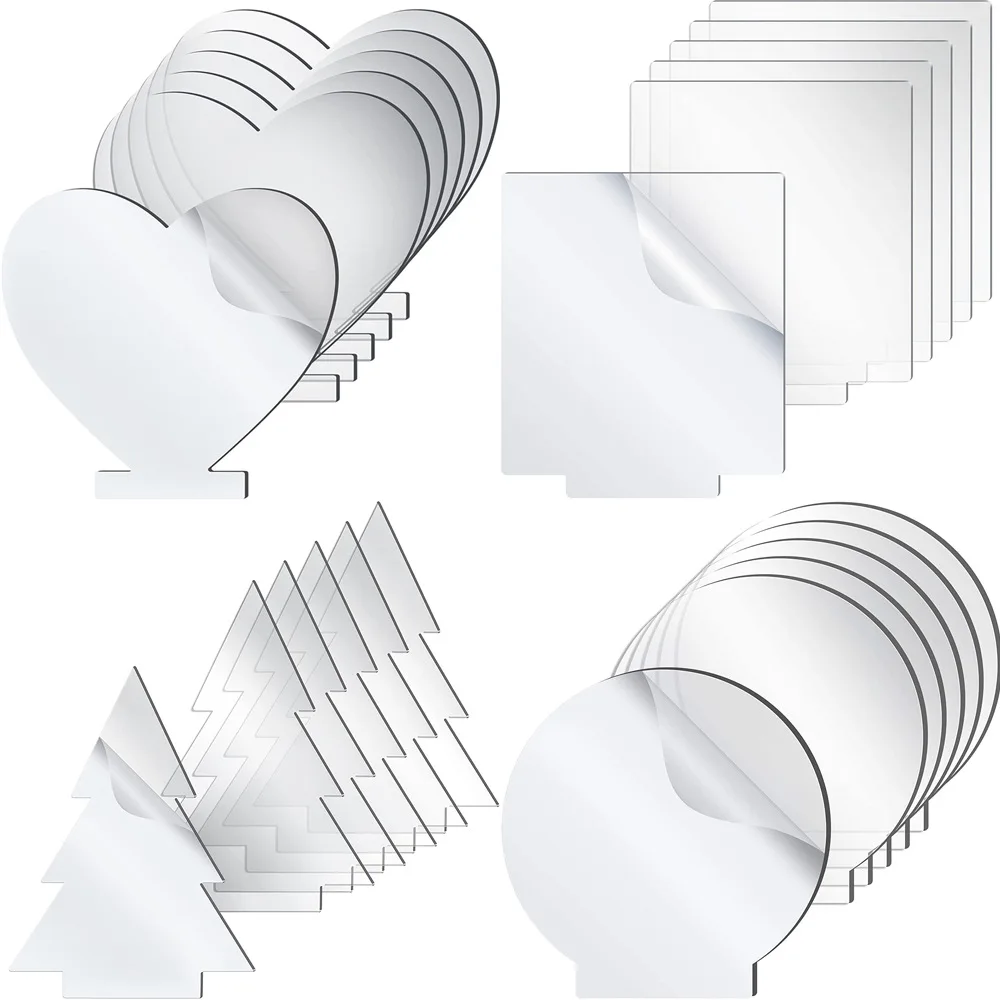 6/10/15/30PCS Clear Acrylic Sheet Blank Led Night Light Panel Desktop Diy Night Light Card 2mm Craft Blank Board